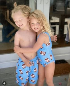 Boys Nutella Swim Shorts | Boy's Swimsuit -Lola + The Boys swimwear boys nutella swim shorts boy s swimsuit lola the boys 28757937127526