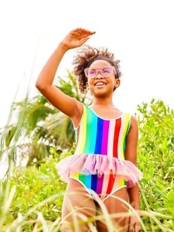 Rainbow Tutu Swimsuit -Lola + The Boys swimwear rainbow tutu swimsuit lola the boys 28720418226278