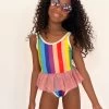 Rainbow Tutu Swimsuit -Lola + The Boys swimwear rainbow tutu swimsuit lola the boys 28894922309734