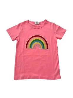 Happy Rainbow Crystal Patch T-Shirt -Lola + The Boys tees happy rainbow crystal patch t shirt lola the boys 29018844364902