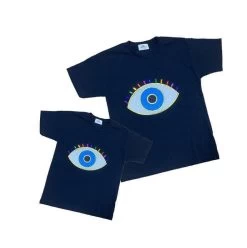 Navy Rainbow Evil Eye Tee 7 Navy Rainbow Evil Eye Tee -Lola + The Boys tees navy rainbow evil eye tee lola the boys 28080682434662