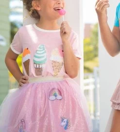 Peach Ice Cream Ringer T-Shirt