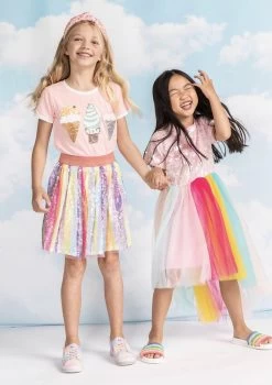 Peach Ice Cream Ringer T-Shirt -Lola + The Boys tees peach ice cream ringer t shirt lola the boys 28302725873766