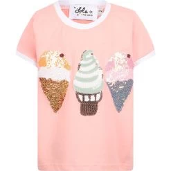 Peach Ice Cream Ringer T-Shirt -Lola + The Boys tees peach ice cream ringer t shirt lola the boys 29618920947814