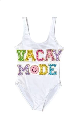 Women's Crystal VACAY MODE Swimsuit -Lola + The Boys women s crystal vacay mode swimsuit lola the boys 29609039659110