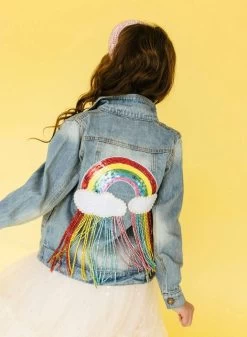 Womens Crystal Rain Denim Jacket -Lola + The Boys womens crystal rain denim jacket lola the boys 29500338995302