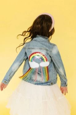 Womens Crystal Rain Denim Jacket -Lola + The Boys womens crystal rain denim jacket lola the boys 29500339028070