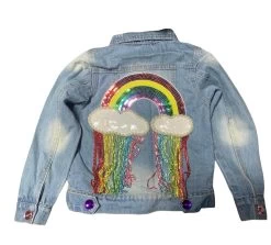 Womens Crystal Rain Denim Jacket -Lola + The Boys womens crystal rain denim jacket lola the boys 29500339060838