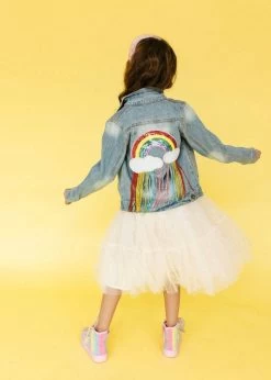 Womens Crystal Rain Denim Jacket -Lola + The Boys womens crystal rain denim jacket lola the boys 29500339093606