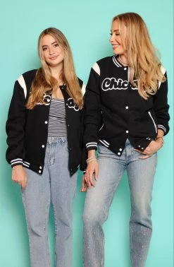 Women's Chicago Varsity Bomber Jacket -Lola + The Boys womens women s chicago varsity bomber jacket lola the boys 29669556355174