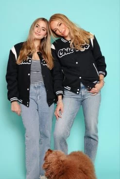 Women's Chicago Varsity Bomber Jacket -Lola + The Boys womens women s chicago varsity bomber jacket lola the boys 29669556387942
