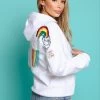 Women's Good Vibes Rainbow Hoodie 1 Women's Good Vibes Rainbow Hoodie -Lola + The Boys womens women s good vibes rainbow hoodie lola the boys 29669815812198