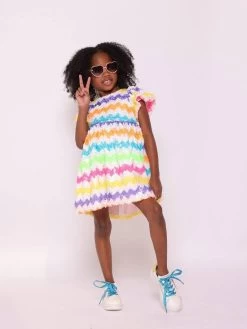 Zig Zag Rainbow Sequin Dress -Lola + The Boys zig zag rainbow sequin dress lola the boys 29604991631462
